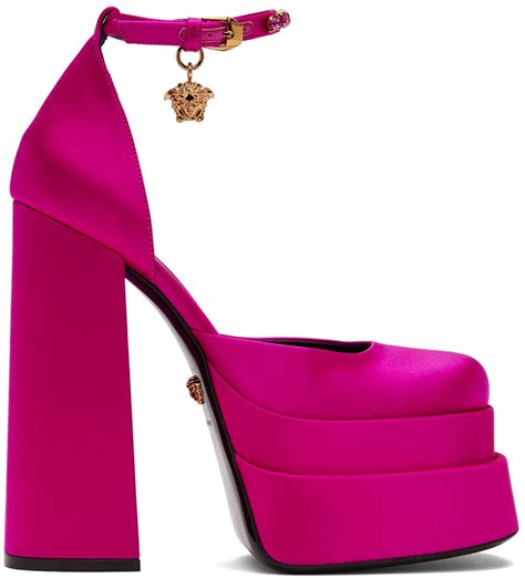 versace platform heels pink